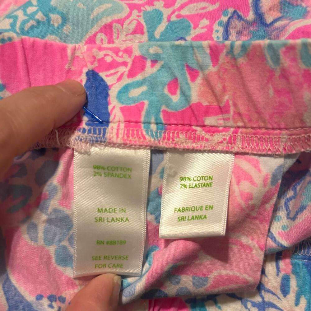 Lilly Pulitzer Ocean View Shorts XS Pink Blue Tropical Marine Life Print Beach - Picture 8 of 8
